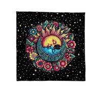 KAHDGSS Nappe de tarots avec motif soleil lune/hibou, nappe de divination, nappe facile à utiliser, nappe de tarots en forme de soleil, lune, hibou, nappe spirituelle