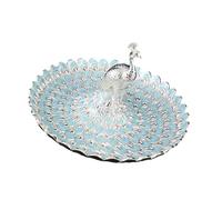 KAHDGSS Plateau à goûter doré en relief motif paons - Plat de service spacieux pour recevoir des invités - Plat en relief très détaillé
