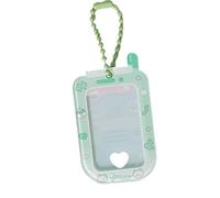 KAHDGSS Porte-cartes compact porte-clés joli design de dessin animé portable étui de crédit pour étudiants accessoires de voyage compact protecteur de crédit, Vert, Taille unique