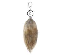 KAHDGSS Porte-clés queue d'animal tendance avec fausse fourrure douce pour décoration de sac à dos, accessoire de voiture élégant, porte-clés animal élégant pour sacs, kaki, taille unique