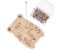 KAHDGSS Porte-épingle Magnétique avec 100 Coutures Droites pour Travaux D'aiguille Coussin en Bois avec Organisateurs D'épingles De Quilting 38mm Long