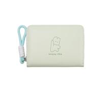 KAHDGSS Porte-monnaie de grande capacité en cuir PU - Petit portefeuille tendance - Porte-cartes court - Joli chat - Grande capacité - Avec porte-cartes, vert clair, Beauté de masse