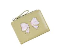 KAHDGSS Portefeuille portable pliable pour femme avec nœuds élégants et compartiment spacieux, fermeture éclair, porte-monnaie, disponible en plusieurs couleurs, élégant nœuds, organisateur d'argent