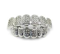 KAHDGSS Rappeur Plaqué Or/argent À La Mode Brillant Cool Diamant Supérieur Haut Et Bas Dents Accolades Bouchons De Bouche Dent Pour Brac Corps Piercing Bijoux Nombril Anneau Nombril Piercings