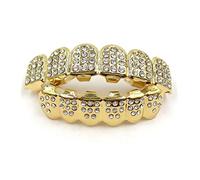 KAHDGSS Rappeur Plaqué Or/argent À La Mode Brillant Cool Diamant Supérieur Haut Et Bas Dents Accolades Bouchons De Bouche Dent Pour Brac Corps Piercing Bijoux Nombril Anneau Nombril Piercings