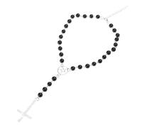 KAHDGSS Ras du cou avec station pentagramme et inversé pour croix pendentif collier gothique chaîne de perles bijoux Gi chapelet croix pour femmes hommes