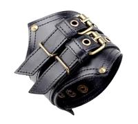 KAHDGSS Rock Rétro Cuir de Vache Hommes Style Punk Large Corde Tressée Bracelet Élégant pour les Amateurs de Mode Cadeau Unisexe Cuir, taille unique, Comme décrit