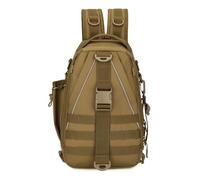 KAHDGSS Sac à bandoulière multifonctionnel pour matériel de pêche, sac à bandoulière, sac de poitrine, grande capacité, sac étanche pour appâts de pêche, Loup marron.
