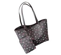 KAHDGSS Sac à bandoulière spacieux avec nœuds imprimés avec portefeuille pour le travail - Sac contemporain sous les bras avec sangle Comofortable, café, One Size