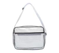 KAHDGSS Sac à bandoulière transparent avec sections zippées pour téléphone, passeports, outils d'ingénieur, organiseur de petits articles avec compartiments, 17" Full Pvc Whi