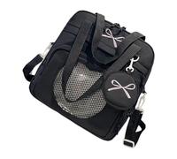 KAHDGSS Sac à compartiments transparent d'inspiration moderne - Sac spacieux pour adolescent - Sangle réglable - Construction pratique en nylon pour livres, Noir , One Size