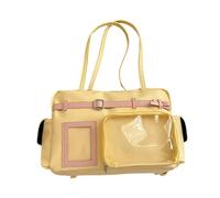 KAHDGSS Sac à dos fonctionnel pour les amateurs Sac d'école pratique en PU Sacs à bandoulière avec sangle réglable pour les trajets quotidiens, jaune