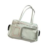 KAHDGSS Sac à dos fonctionnel pour les amateurs Sac d'école pratique en PU Sacs à bandoulière avec sangle réglable pour les trajets quotidiens, vert