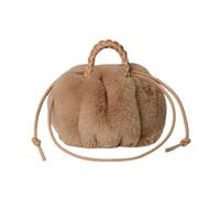 KAHDGSS Sac à main élégant et polyvalent de couleur unie pour femme, sac à bandoulière en fourrure, intérieur spacieux, plusieurs transports, kaki foncé