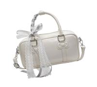 KAHDGSS Sac à main pour femme en cuir synthétique avec fermeture éclair, sac à bandoulière décontracté avec sangles amovibles, cadeau pour femme, blanc, One Size