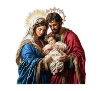 KAHDGSS Sculpture Religieuse 2D Plate en Acrylique de la Sainte Famille avec Base pour étagères de Bureau, décoration en Acrylique