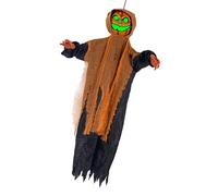 KAHDGSS Squelette de citrouille activé par le son avec effet sonore et œil lumineux à suspendre pour décoration de jardin Activation vocale