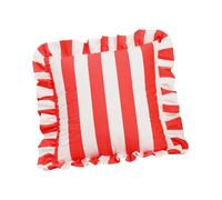 KAHDGSS Taie d'oreiller Élégante À Volants Design Rayé Housse De Coussin Carrée pour Décor Canapé Salon Ruffled Trim Pillow Cover