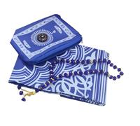 KAHDGSS Tapis de prière islamique pliable en polyester imperméable, facile à ranger pour les voyages musulmans avec boussole de direction