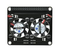 KAHDGSS Thermals Carte d'extension double ventilateur de refroidissement avec lumières LED intégrées pour Raspberry 5 opérations stables avec lumière d'ambiance LED