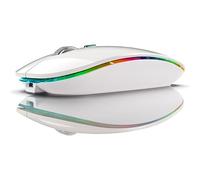 Kahdsvby Souris sans BT5.1 + 2,4 GHz avec Souris Jiggler, Souris Rechargeable 2,4 G, Déplaceur de Souris pour Ordinateur Compatible USB, Réutilisable, Durable, Facile à Utiliser, Blanc