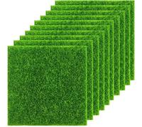 KAHEIGN 10 Pièces Tapis de Gazon Artificiel, 15CM x 15CM Pelouse de Jardin Réaliste Herbe Artificielle Féerique Réaliste Tapi de Jardin en Microgazon pour Décoration de Maison Poupée Jardin Miniature