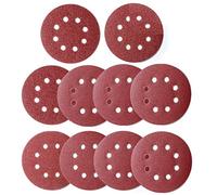 KAHEIGN 100 Pièces Disques De Ponçage, 125MM Crochet Et Boucle 8 Trous Tampons De Sable, 40 /60 /80 /100 /120 /180 /240/320 /400 /800 Grains Papier De Verre Pour Ponceuse Orbitale Aléatoire 5 Pouces