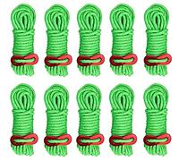 KAHEIGN 10Pcs Cordes Réfléchissantes pour Haubans De Tente, 4mm Corde De Camping Légère pour Tente 4m Long Cordon De Lignes De Guidage De Tente avec Ajusteur De Tension