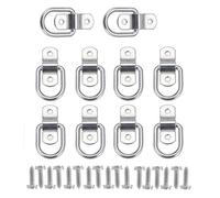 KAHEIGN 10Pcs D Anneau D'arrimage Anneau d'ancrage de Charge Ancrage de Remorque Anneau D'arrimage Forgé avec 20 Pièces Vis pour Sécuriser la Charge dans Le Camion Remorque