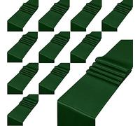 KAHEIGN 12 Pièces Chemin de Table en Satin, 30CM x 275CM Vert Noir Long Chemin de Table en Satin de Soie de Mariage pour Décoration de Chaise Table de Fête Mariage Banquet Diplômes Anniversaire
