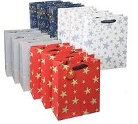 KAHEIGN 12 Pièces Des Sacs-cadeaux, 28 x 22 x 10cm Sacs De Noël Assortis Des Sacs-cadeaux Sacs De Fête De Noël - Avec Poignée De Gaze Et 24pcs Tags