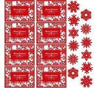 KAHEIGN 12 Pièces Napperons de Noël avec sous-Verres, Merry Christmas et Happy New Year Napperons de Table en Feutre Creux avec sous-Verres Flocon de Neige pour Décoration de Fête de Noël Nouvel