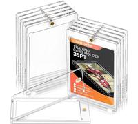 KAHEIGN 12 Pièces Porte-Cartes Magnétiques, 35PT Protecteur DeÉtui de Rangement pour Cartes de Jeu One Touch en Acrylique avec Protection UV pour Standard Pokémon Yu-Gi-Oh Jeu Base-Ball Sport Carte