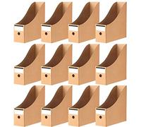 KAHEIGN 12 Pièces Porte Revues, 26cm x 9cm Carton Kraft Porte Revues Boîte de Rangement de Documents de Papeterie Diviseur D'organisateur de Fichiers A4 pour Stockage Bureau à Domicile à L'école