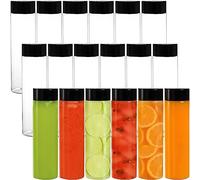 KAHEIGN 13 Pièces Bouteilles de Jus en Plastique Pet Transparent, 13,6 Oz (400 ML) Bouteilles à Boisson Vides pour Smoothie avec Couvercles pour Boissons Maison au Lait et Au Jus d'eau