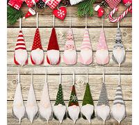 KAHEIGN 15 Pièces Gnomes Suspendus de Noël Sapin, 15 Modèles Gnomes Scandinaves en Peluche Santa Elf Suspendus Ornements de Poupées Suédoises Tomte Faits à Main pour Noël Fête Décorations (15 x 7cm)