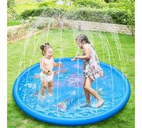 KAHEIGN 170CM Tapis de Jeu Éclabousser d'eau Dauphin Tortue Starfish Shell Crabe Motif Tampon D'arrosage Jouets d'eau de Pulvérisation D'extérieur pour Jardin D'été pour Enfants Activités Familiales