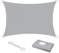 KAHEIGN 2,5m x 3m Voile D'ombrage, Imperméable Bloque 98% UV Toile de Protection Solaire Auvent D'auvent de Protection Solaire 120gsm Pare-Soleil pour Extérieur Jardin Terrasse Cour Fête (Gris)