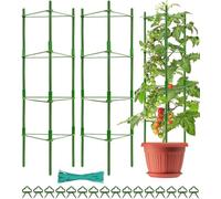 KAHEIGN 2 Pièces Cages à Tomates de Jardin, 160CM Treillis de Cadre de Support pour Plantes Réglable pour Verticale Escalade Usine Légumes Fleur Fruits Vigne - avec 60 Attaches Torsadées, 20 Pinces