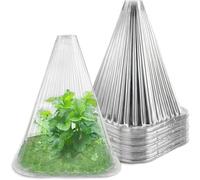 KAHEIGN 20 Pièces Cloches pour Plantes de Jardin, 22CM x 19CM Couvercle de Cloche en Plastique pour Plante Mini Serre Réutilisable pour Protection Contre Soleil Neige Gel Oiseaux Insectes (Clair)