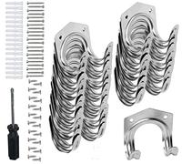 KAHEIGN 20 Pièces Crochets de Suspension D'outils, Crochets de Remise Robustes Porte Outils Mural Crochets de Rangement pour Abri de Garage, Jardin, Entrepôt, Ferme - avec Vis, Chevilles, Tournevis