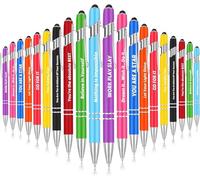 KAHEIGN 20 Pièces Stylos à Bille Inspirants, 14CM Stylo de Citations de Motivation Stylo en Métal à Écran Tactile Stylets à Encre Noire pour Patrons Fournitures de Bureau (10 Styles Positifs)