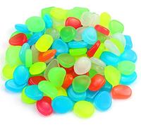 KAHEIGN 200 Pièces Pierres Incandescentes en Plastique, Pavés Lumineux Colorés Brillent dans Le Noir Cailloux Décoratif pour L'aménagement Paysager Jardin Décoration Extérieure Fish Tank Pathway