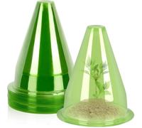 KAHEIGN 24 Pièces Cloches pour Plantes de Jardin, 24CM x 20CM Couvercle de Cloche en Plastique pour Plante Mini Serre Réutilisable pour Protection Contre Soleil Neige Gel Oiseaux Insectes (Vert)