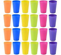 KAHEIGN 24 Pièces Gobelets en Plastique Réutilisables, 250ml Gobelets en Plastique pour Enfants Tasses Durables pour Cuisine Extérieur Soirées Pique-Niques Barbecue Voyage (6 Couleurs Vives)