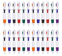KAHEIGN 24 Pièces Stylos De Navette, 4 En 1 Stylos Multicolores Rétractable Stylos à Bille Avec Porte-clés à Boucle Sur Dessus Pour Les Fournitures Scolaires De Bureau étudiants Enfants (6 Couleurs)