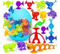 KAHEIGN 32 Pièces Jouets à Ventouse pour Enfants, Ventouse Jouets de Bain de Fenêtre à Construire Sensoriel Montessori pour Garçons Filles Voyages Anniversaire Noël Enfants Fête Cadeaux