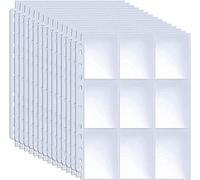 KAHEIGN 32 Pièces Protège Cartes à Collectionner, 576 Poches Pages de Pochettes de Cartes Recto Verso 11 Trous Feuilles de Reliure en Plastique Protecteurs de Cartes de Jeu Transparents