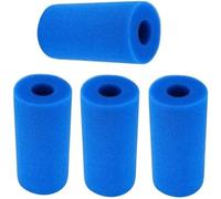 KAHEIGN 4 Pièces Filtre de Piscine, Réutilisable Lavable Mousse Filtre de Spa Éponge à Cartouche pour Intex Type A (Bleu)