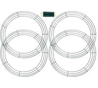 KAHEIGN 4Pcs Cadre De Couronne De Fil, 12 Pouces Anneaux De Fabrication De Couronnes De Fil pour La Décoration De Noël Et De La Saint-Valentin (Vert Foncé)